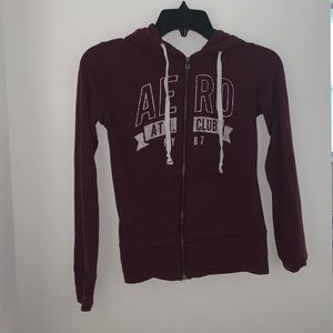 Aéropostale Red Hooded Zip Up Jacket
